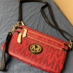 Milano Stylish Red and Black‎ Crossbody Bag
